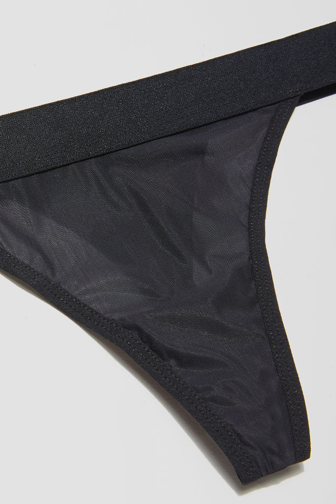 Silky Thong in Black
