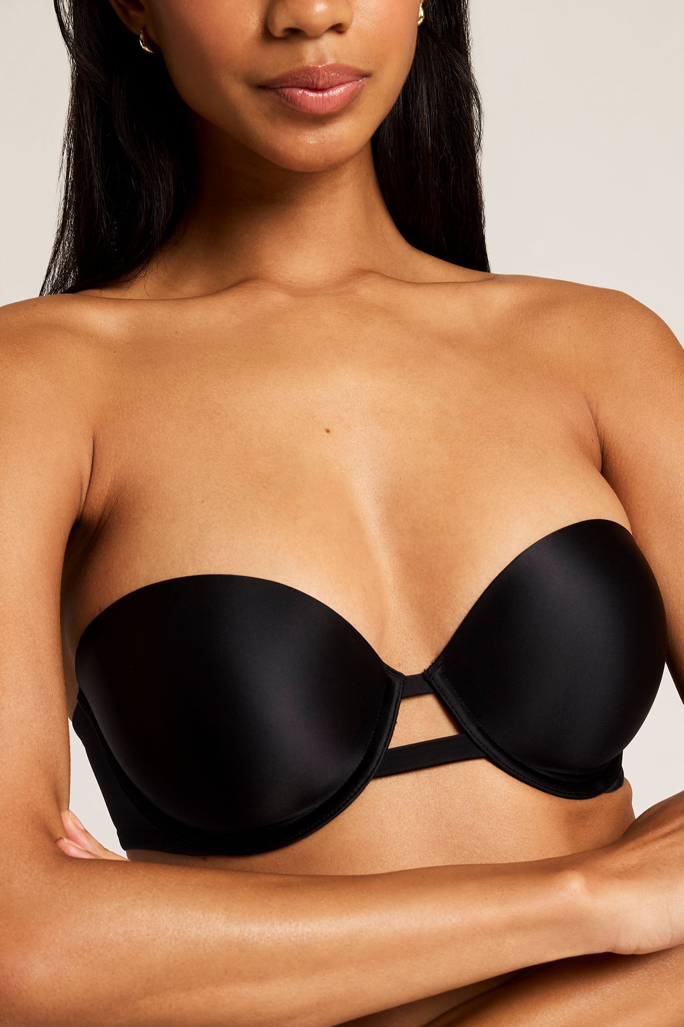 Glacé Strapless Bra in Black