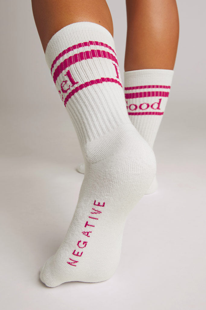 Feel Good Varsity Sock in Punch