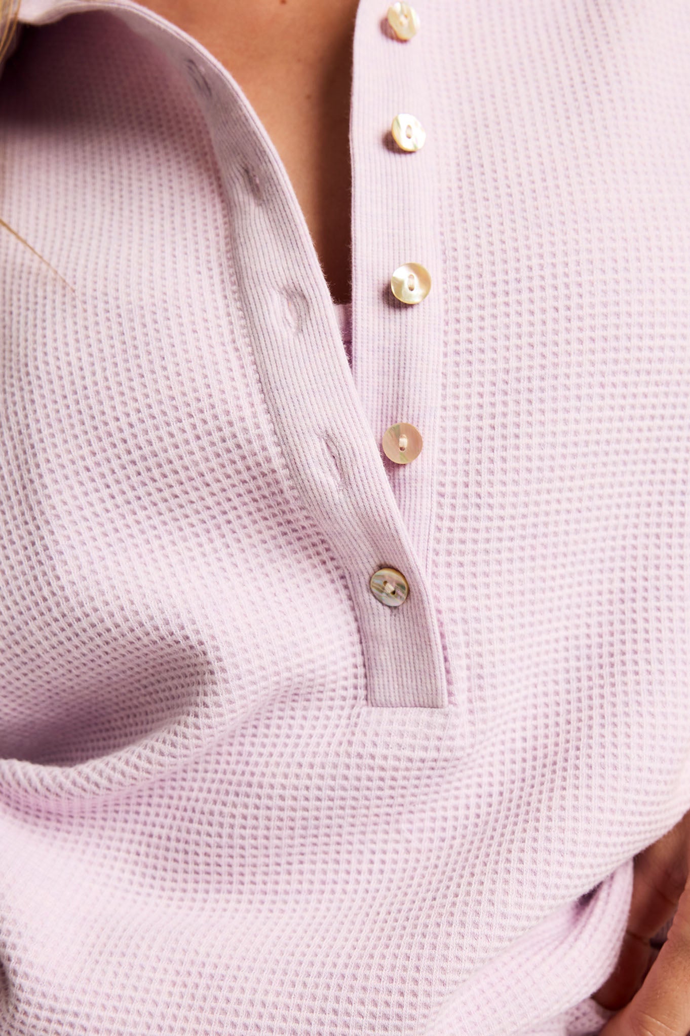 Waffle Knit Pullover in Lilac