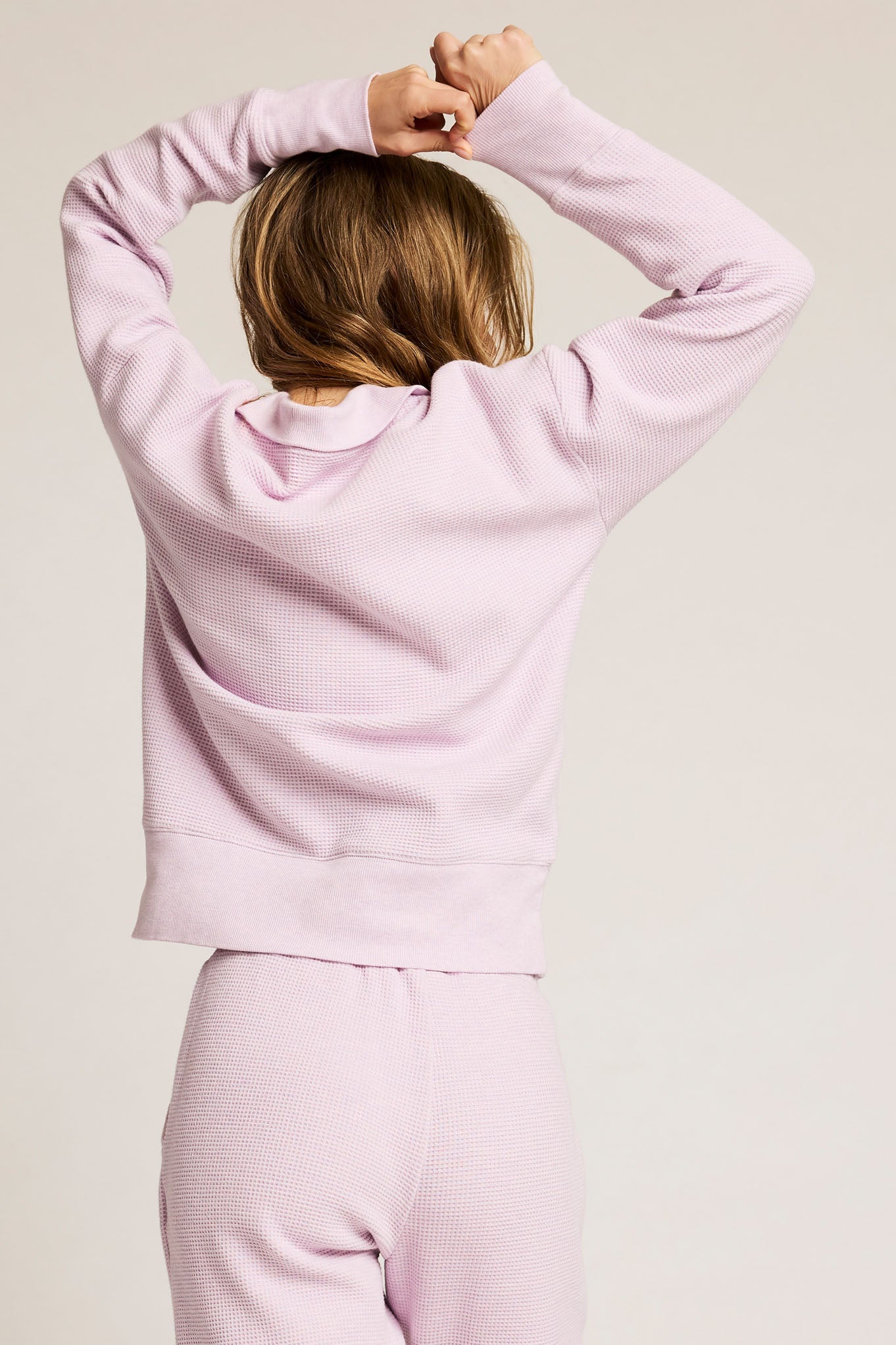 Waffle Knit Pullover in Lilac