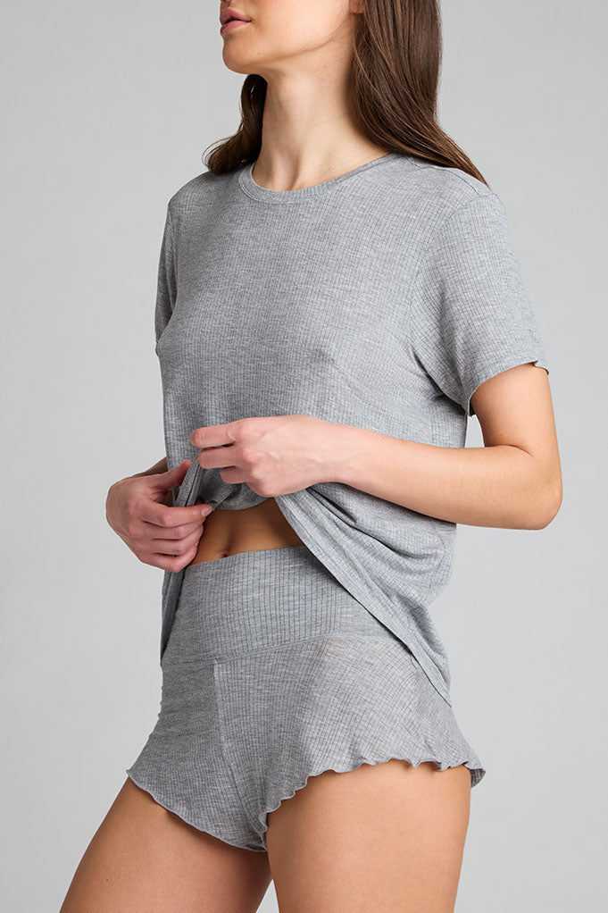 Whipped Boyfriend Tee in Heather Grey