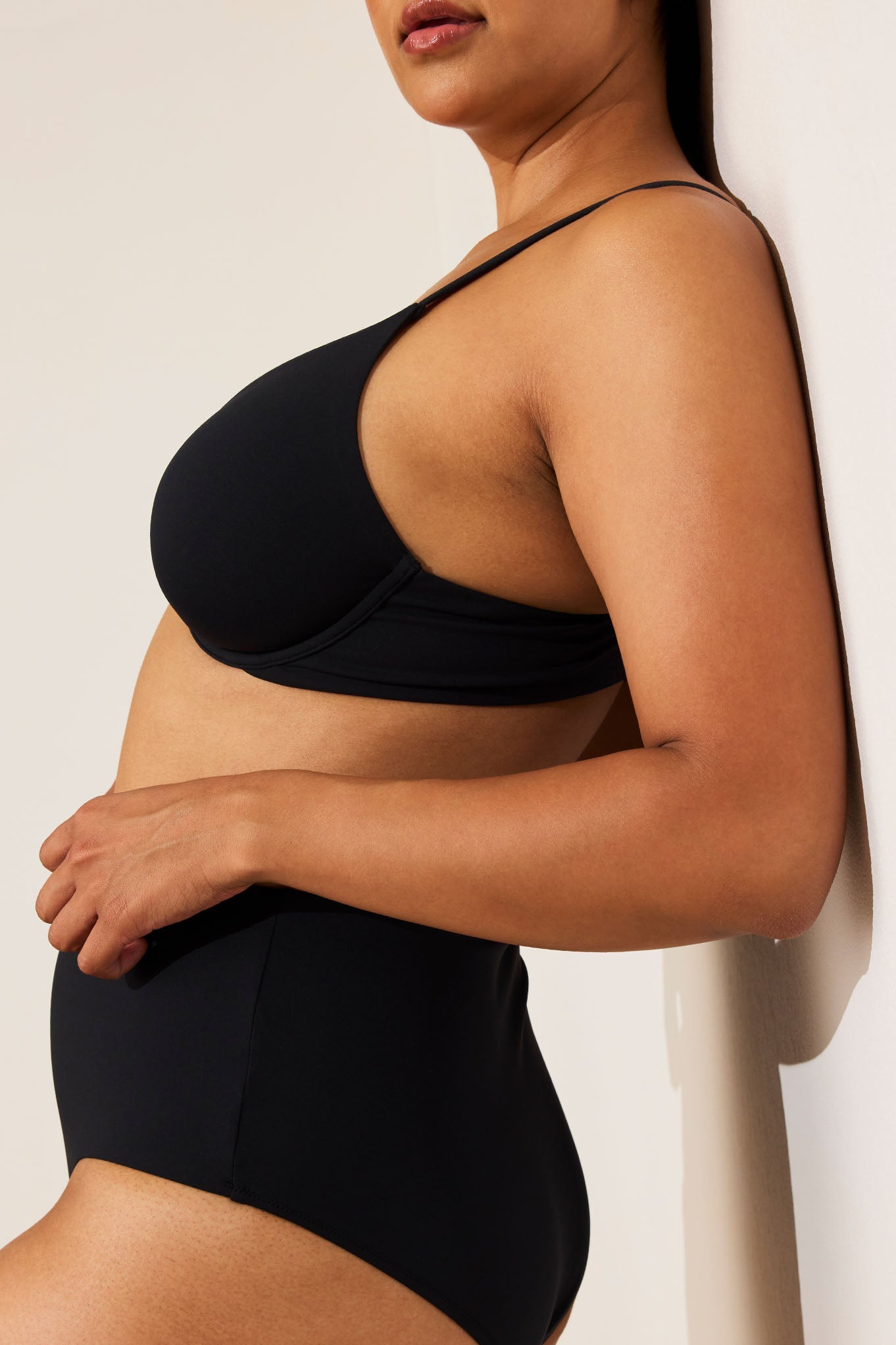 Swim Plunge Top in Black