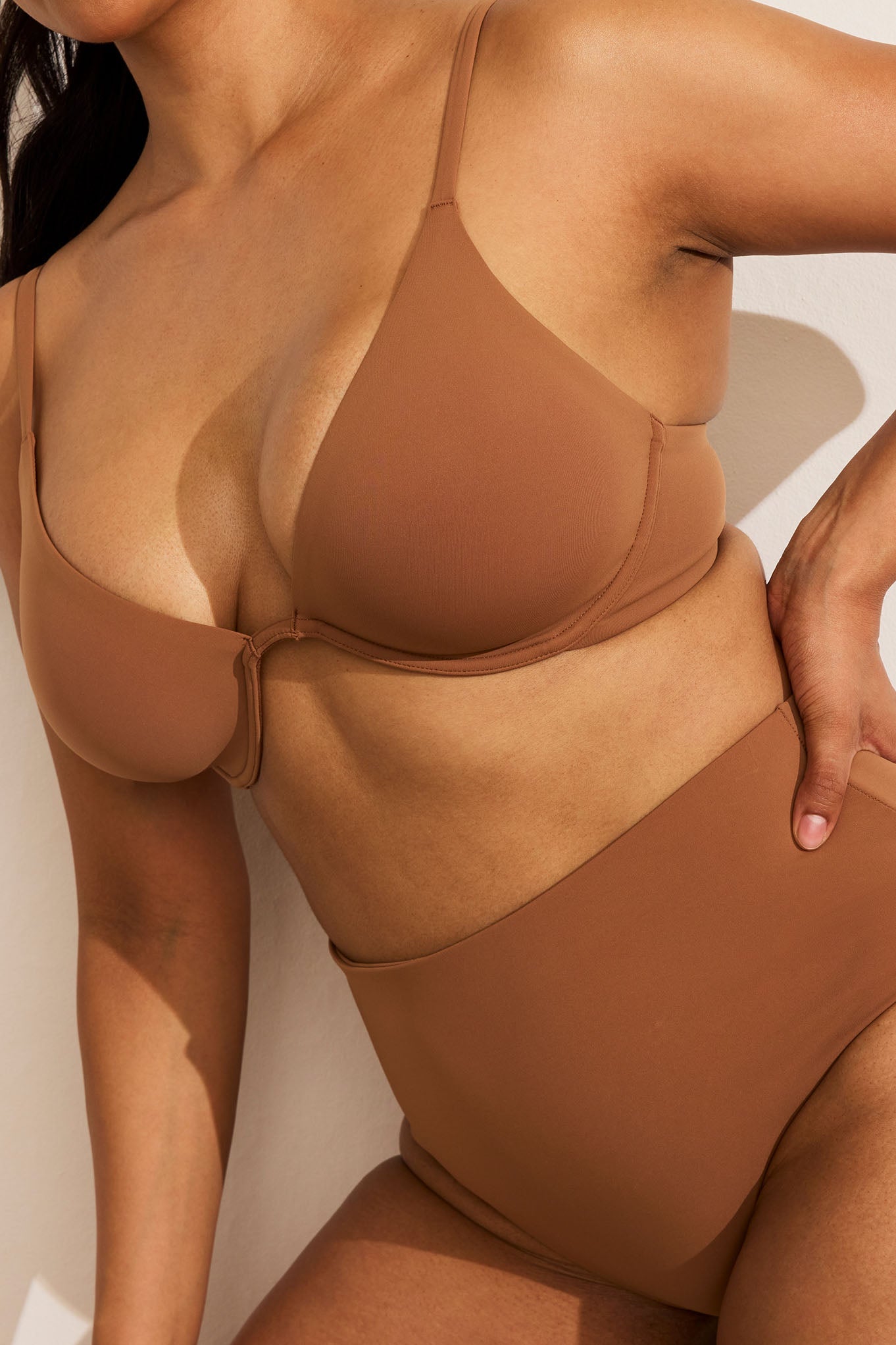 Swim Plunge Top in Fawn